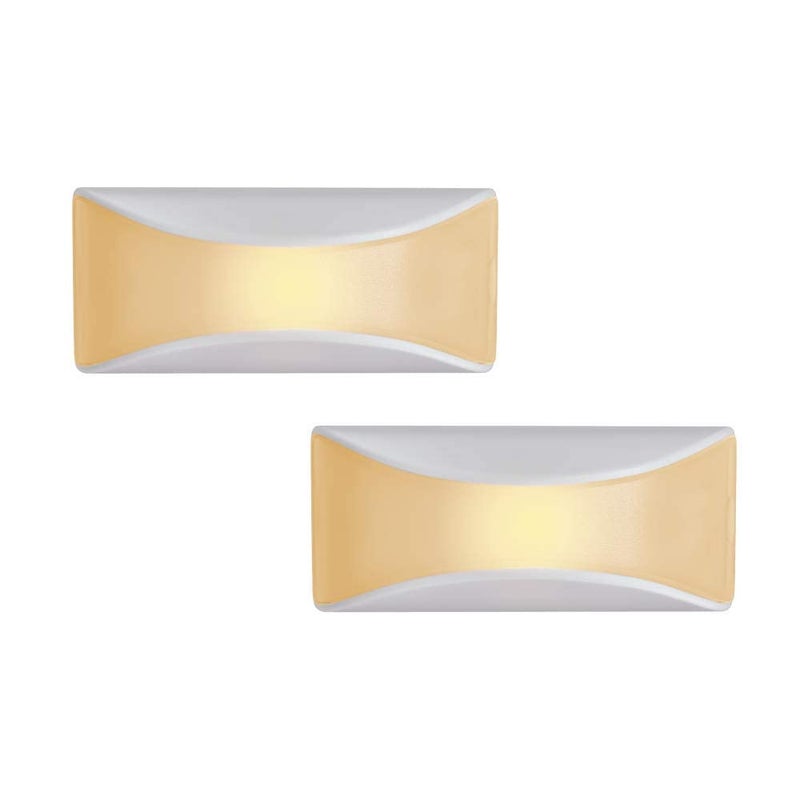 Mr. Beams Mr Beams MB500A Wireless Battery Powered Dusk to Dawn Amber Sleep Friendly LED Stair Light/Night Light, White, 2-Pack - Image 1